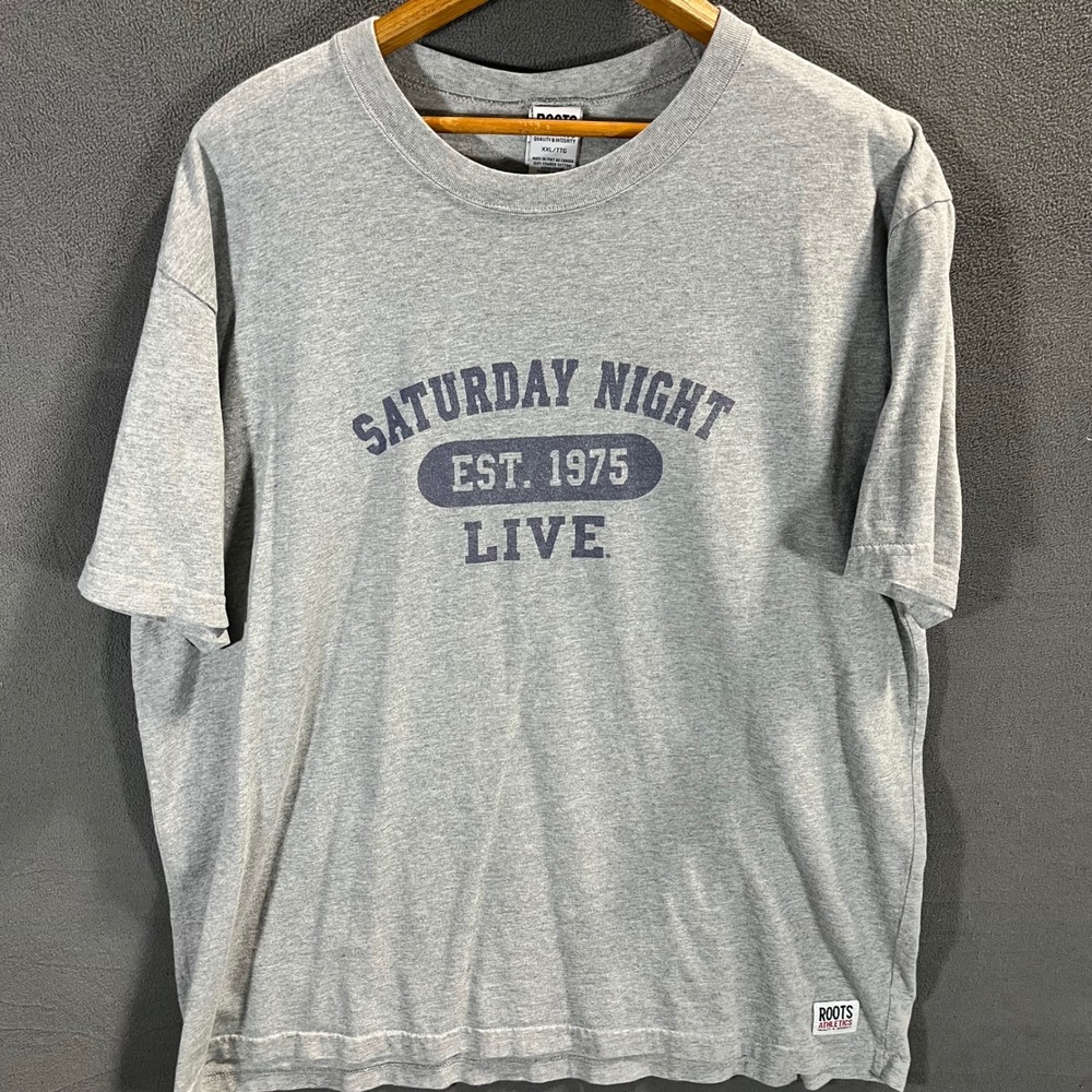 Roots Athletics Saturday Night Live SNL Graphic T-Shirt Gray XXL Made in Canada